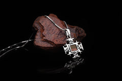 Jerusalem Cross with Nano Bible New Testament Pendant Necklace / 925 Silver - The Peace Of God®