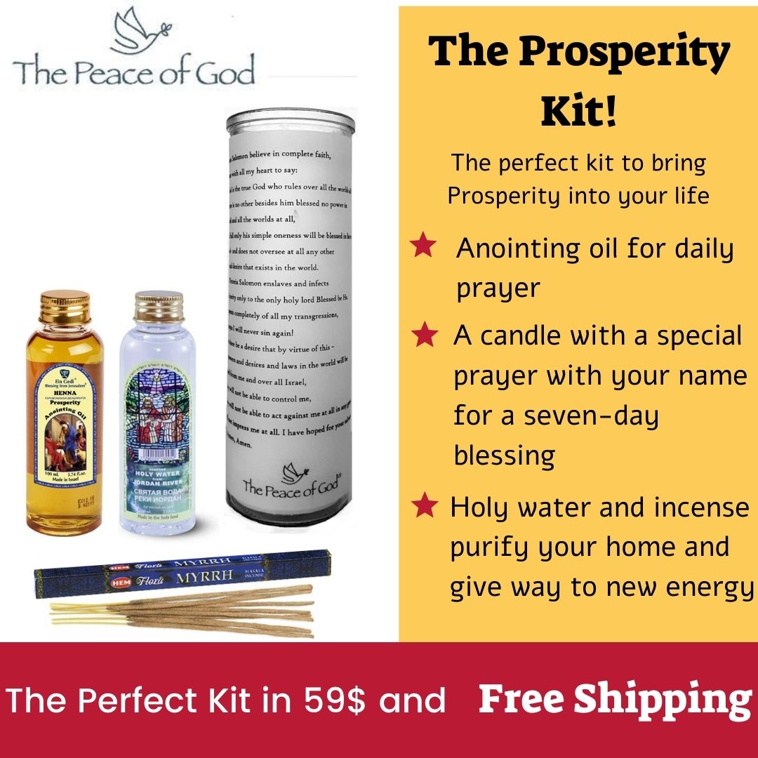The Prosperity Kit - Personalized Candle, Henna Anointing Oil, Holy Water and Myrrh Incense FREE SHIPPING - The Peace Of God®