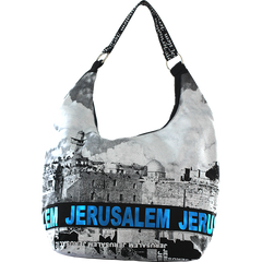 Kotel Hobo Bag with Jerusalem Blue Foil - The Peace Of God®
