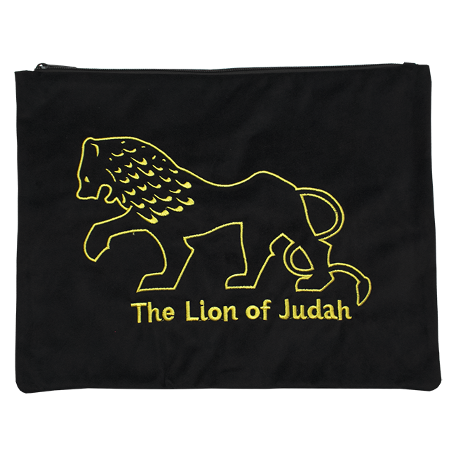 Black Velvet Tallit Bag with Gold Lion of Judah - The Peace Of God®