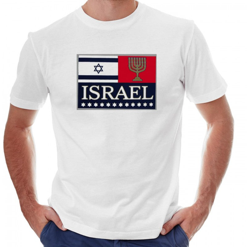 T-shirt SIGNS OF ISRAEL  Flag and Menorah - The Peace Of God®